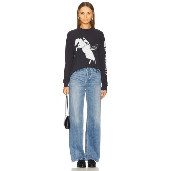 ONE OF THESE DAYS Fallin Rain Long Sleeve T-Shirt in Washed Black Small Womens T - Picture 16 of 16